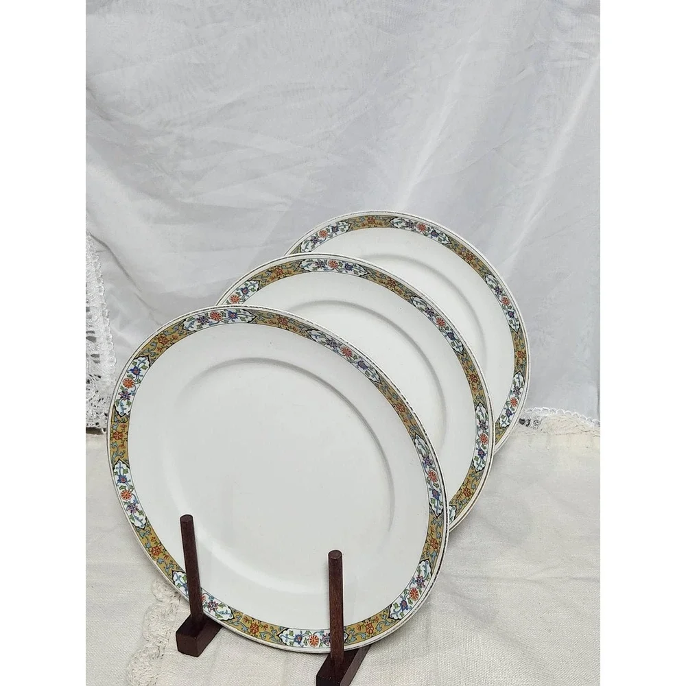 Alfred Meakin England Ironstone China Set 14pc Floral Border Dinnerware Antique